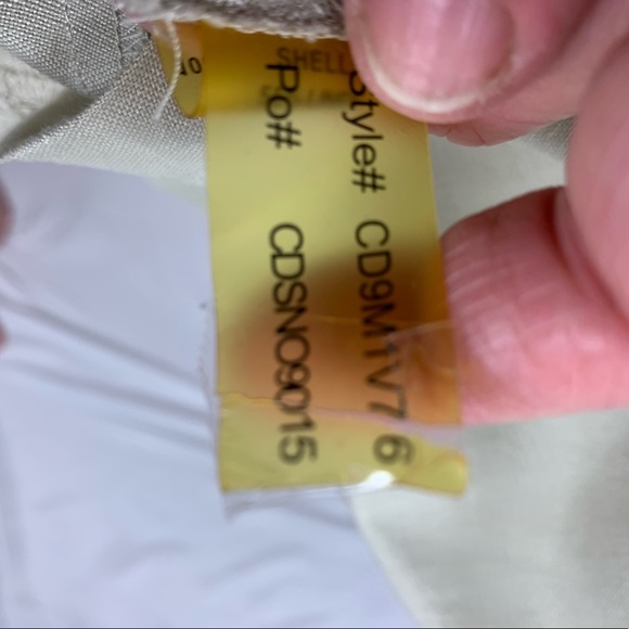 Calvin Klein VINTAGE Tan Linen Flutter-Sleeve Fit and Flare Dress Sz 12 - Picture 7 of 7